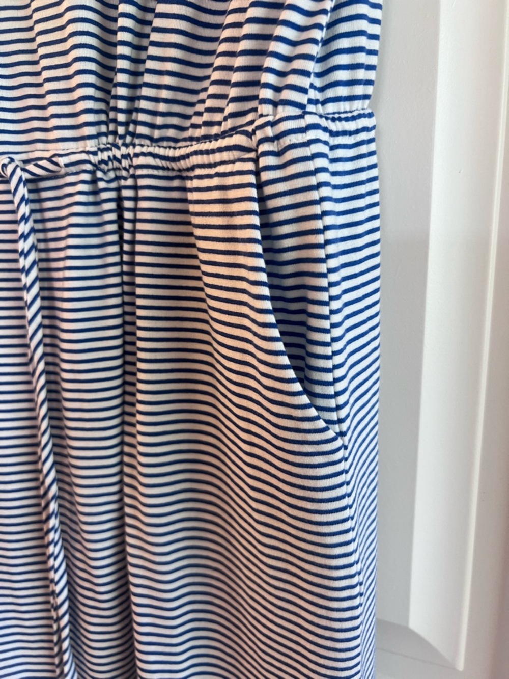 Staccato Navy and White Striped Drawstring Waist Casual Dress - Picture 5 of 5